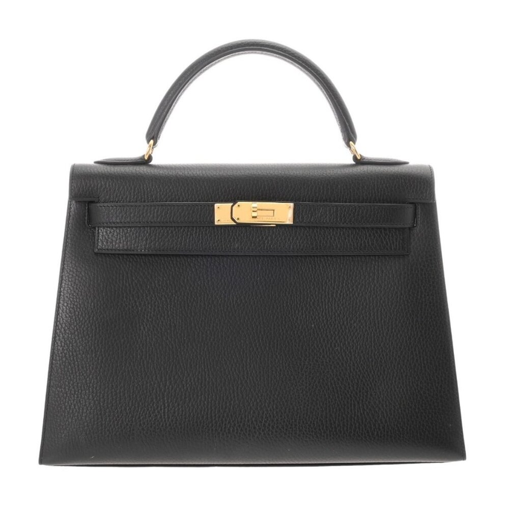 HERMES Kelly 32 Outer stitch 2WAY Black/Noir hand bag
